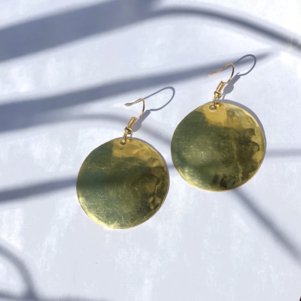boucle d'oreille en laiton fait à la main au Maroc Luna