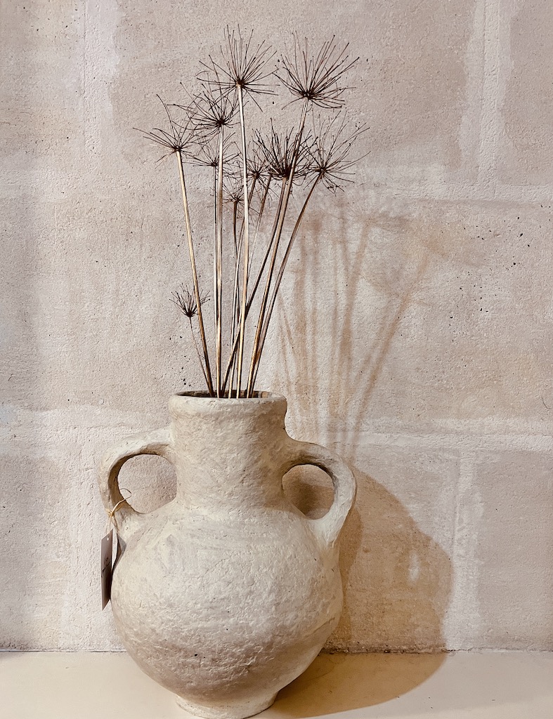 vase en papier 2 oreilles mâché ligne pure naturel Ma Jungle Family 2 anses poignees