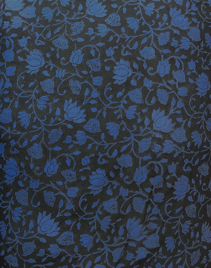 sofa cover edredon courtepointe belu marine noir fleuris coton indien Ma Jungle Family Jaipur fait a la main