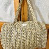 sac week-end sac à langer fleuris rouge bleu marine beige bagru moutarde coton molletonné matelasse Ma Jungle Family imprime au blockprint en inde jaipur fabrication artisanale a la main