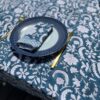 grande nappe coton motifs fleurs bleu marine, rayures coton indien blockprint Ma Jungle Family serviettes de table