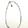 collier ras de cou bleu canard vert celadon perles dorées plaquées or perles à facettes made in france fabrique en france creatrice de bijoux bracelet plaque or Ma Jungle Family