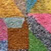tapis marocain berbère béni ouarain laine naturelle blanc design losange décoration Ma Jungle Family Vert sapin azylal mrirt Coloré multicolore