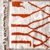 tapis marocain berbère béni ouarain laine naturelle blanc design losange décoration Ma Jungle Family Vert sapin azylal mrirt orange