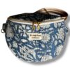 Sac banane en coton indien, tissu fleuri, double fermeture éclaire, jaune safran Ma jungle Family, bleu, cousu main, anse ajustable, matelassée, liberty