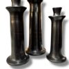 Trio de chandeliers en Tadelakt noir, toucher velours, 3 tailles, deco moderne et contemporain Ma Jungle Family