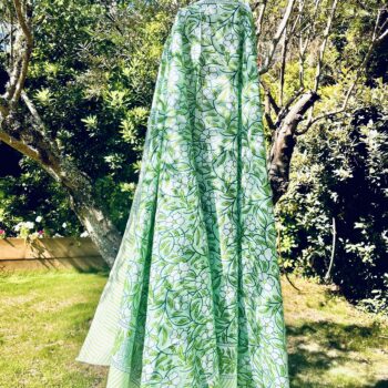 paréo sarong indien voile de coton indien leger fleuri doux coloré jane rouge bleu blanc vert orange gris taupe citron bordure decorée pour la plage Ma Jungle family céladon violet Menthe