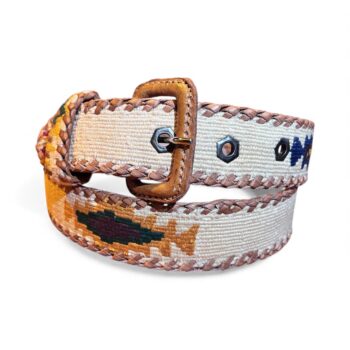 Ceinture brodée ethnique, coton tisse a la main, Guatemala, cuir véritable tresse. Là mansa, latch, Ma Jungle Family, l’île bleue, bordeaux, très colorée