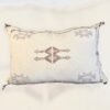 Housse de Coussin berbère en fibre de cactus sabra fait main au Maroc artisanat broderie rose pale design bohème décoration bohème MA Jungle Family