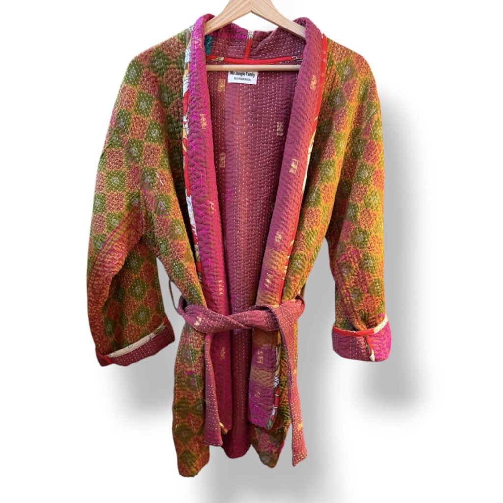 Veste kantha vintage kimono mode boheme