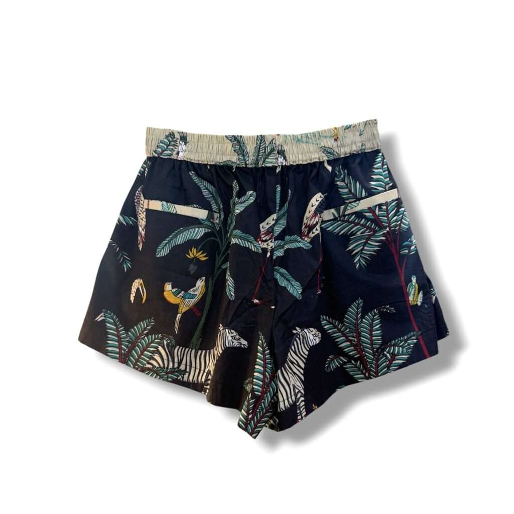 Short en coton indien Safari beige et noir, mode boheme Ma Jungle Family