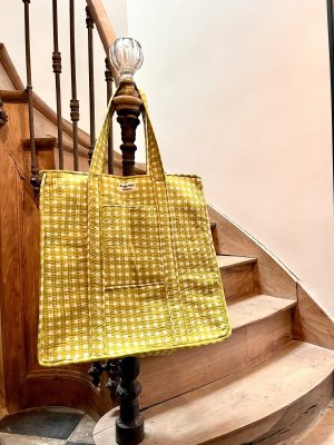 Gand cabas sac molletonne matelasse coton safran bleu fleuri sac a langer kaki violet Inde blockprint Ma jungle Family sac de plage, valise cabine marine fleurs rouges dahlia, vert Frida Kahlo, corail, motif japonais, léopard rose, rouge, guinguette, vintage, pique nique, nappe à carreaux, marine, vert anis