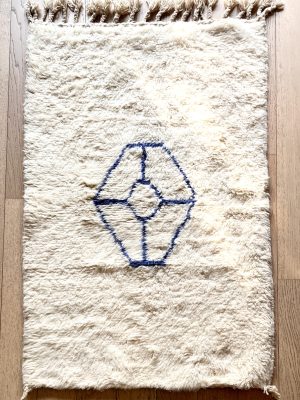 tapis marocain berbère béni ouarain laine naturelle blanc design losange décoration Ma Jungle Family Vert sapin azylal mrirt Coloré multicolore diamant