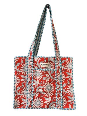 Gand cabas sac molletonne matelasse coton safran bleu fleuri sac a langer kaki violet Inde blockprint Ma jungle Family sac de plage, valise cabine marine fleurs rouges dahlia, vert Frida Kahlo, corail, motif japonais, léopard rose, rouge, guinguette, vintage, pique nique, nappe à carreaux, bleu marine, tigres orangés rayés. fermeture éclaire, rouge eclatant
