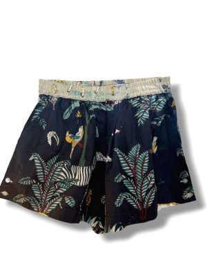 Short en coton indien Safari beige et noir, mode boheme Ma Jungle Family